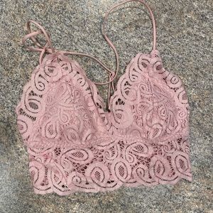 Pink lace bralette